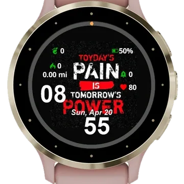 Pain is Power Garmin watch face preview
