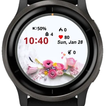 Paint Flowers Garmin watch face preview