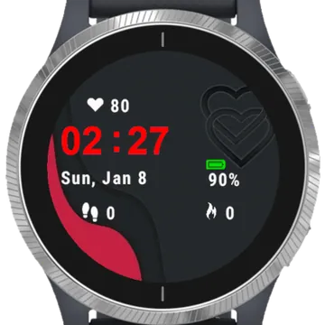 Paint Heart Garmin watch face preview
