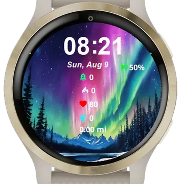 Painting Aurora Bore Garmin watch face preview