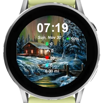 Painting Cabin Woods Garmin watch face preview