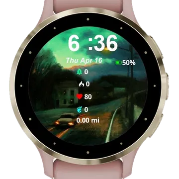 Painting Car Driving Garmin watch face preview