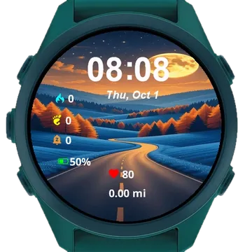 Painting Empty Road Going Garmin watch face preview