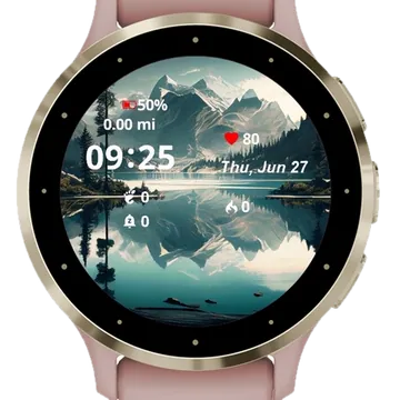 Painting Mountain Lake Garmin watch face preview