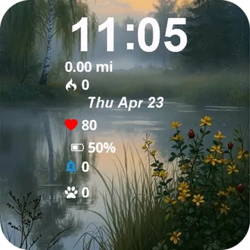 Painting Over Lake Garmin watch face preview