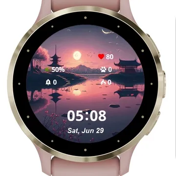 Painting Sunset Body Water Garmin watch face preview