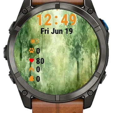 Painting Trees Woods Garmin watch face preview