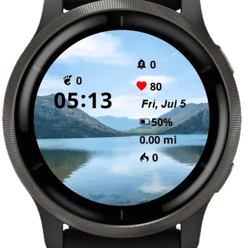 Panoramic Lake Garmin watch face preview