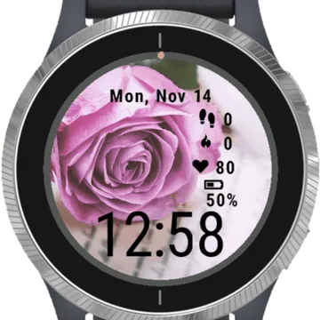 Paper Romantic Letter Flower Garmin watch face preview