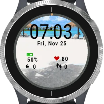 Paradise Beaches Garmin watch face preview