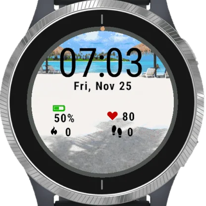 Paradise Beaches Garmin watch face preview