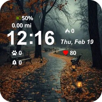Park Bench Lantern Middle Park Garmin watch face preview