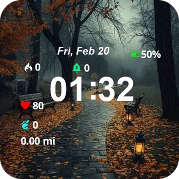 Park Bench Lantern Middle Park Garmin watch face preview