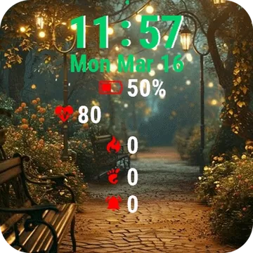 Park Bench Lights Garmin watch face preview