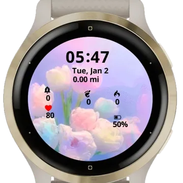 Pastel Flowers Garmin watch face preview