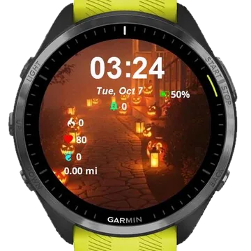 Path Halloween Garmin watch face preview