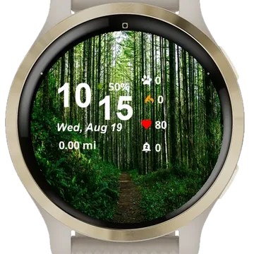 Path Middle Forest Lots Trees Garmin watch face preview
