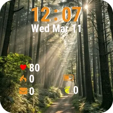 Path Through Woods Garmin watch face preview