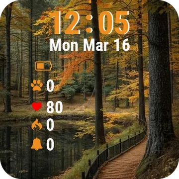 Path Through Woods Garmin watch face preview