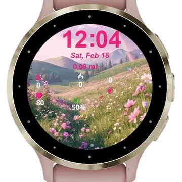 Peaceful Spring Landscape Garmin watch face preview