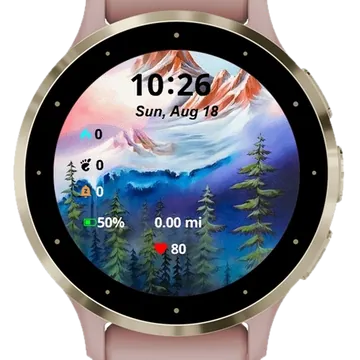 Peaks prints Garmin watch face preview