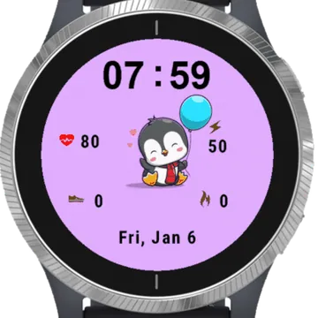 Penguin Ballon Garmin watch face preview