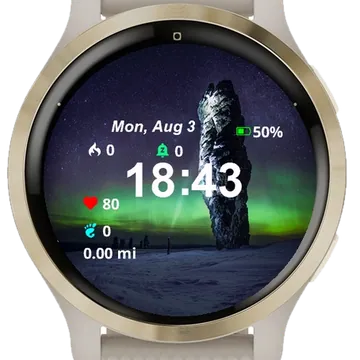 People Standing Snow Near Garmin watch face preview