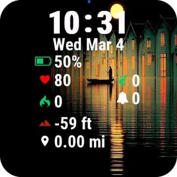 Person Boat Garmin watch face preview