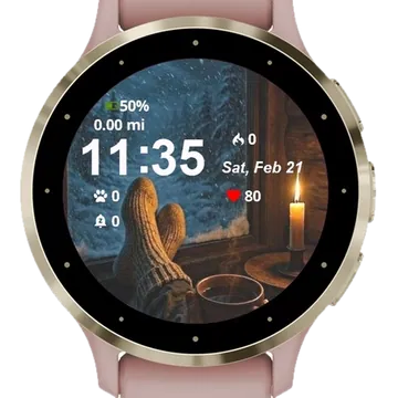 Person Sitting Chair Cup Coffee Garmin watch face preview