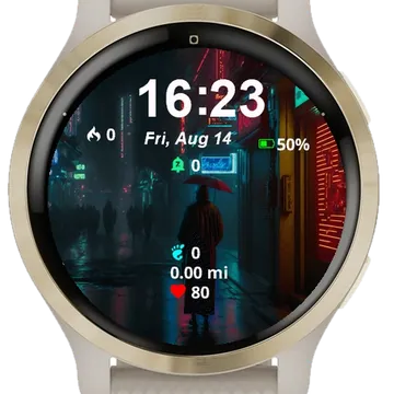 Person Walking Down Street Garmin watch face preview