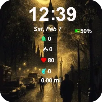 Person Walking Down Street Garmin watch face preview