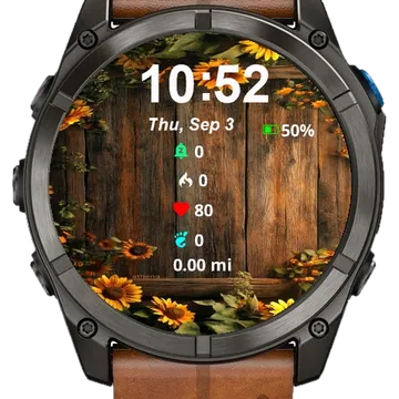 Picture Sunflowers Garmin watch face preview