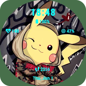 Pikaboom Garmin watch face preview