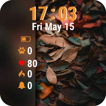 Pile Leaves Garmin watch face preview
