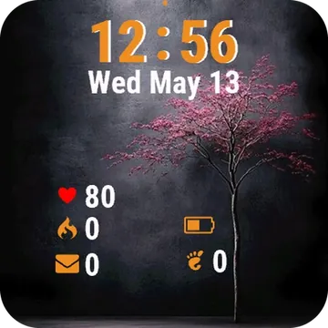 Pin Tree Dark Garmin watch face preview