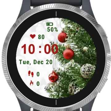 Pine Tree Decorations Garmin watch face preview