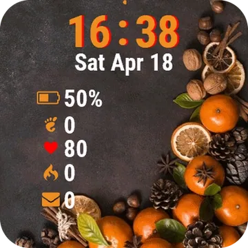 Pines Cones Leaves Garmin watch face preview