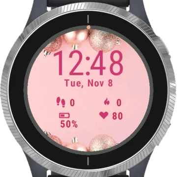 Pink Balls Xmas Garmin watch face preview
