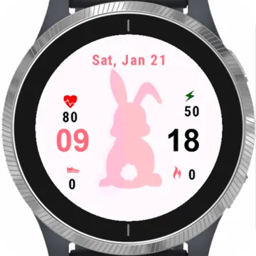 Pink Bunny Garmin watch face preview