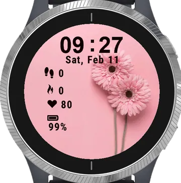 Pink Daisy Flower Garmin watch face preview