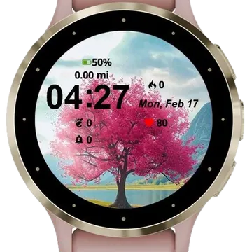 Pink Dreamscape Garmin watch face preview