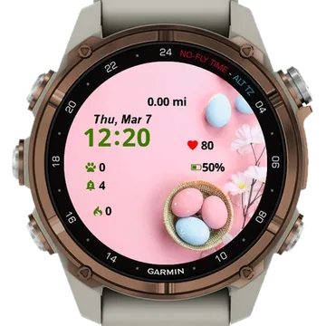 Pink Eggs Easter Garmin watch face preview
