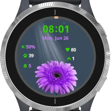 Pink Flower Cloud Garmin watch face preview