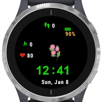 Pink Flowers Garmin watch face preview