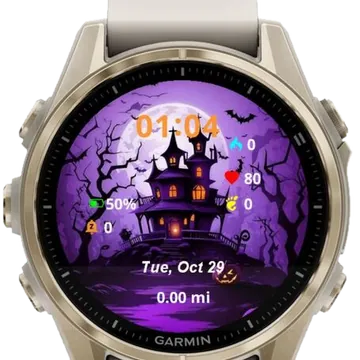 Pink Halloween Garmin watch face preview