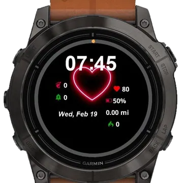 Pink Heart Garmin watch face preview
