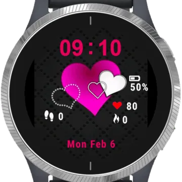 Pink Heart Garmin watch face preview