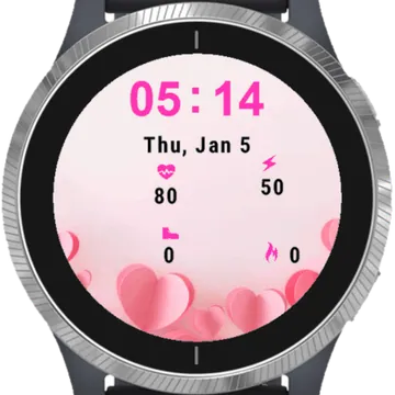 Pink Hearts Garmin watch face preview