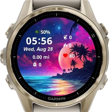 Pink Landscape Garmin watch face preview