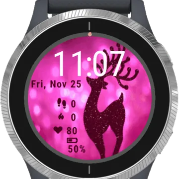Pink Reindeer Garmin watch face preview
